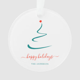 Moderne Minimale Kerstboom Rode Ster Eenvoudig Ornament