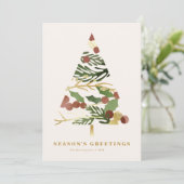 Moderne minimale kerstboom vakantie Kaart (Staand voorkant)