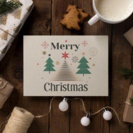 Moderne minimale kerstboom vakantie Kaart