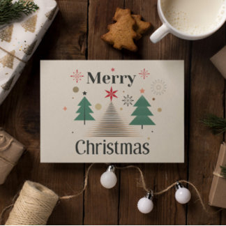 Moderne minimale kerstboom vakantie Kaart