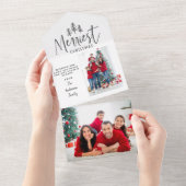 Moderne, minimale kerstboomfoto, alles in all in one uitnodiging (Afscheurbaar)