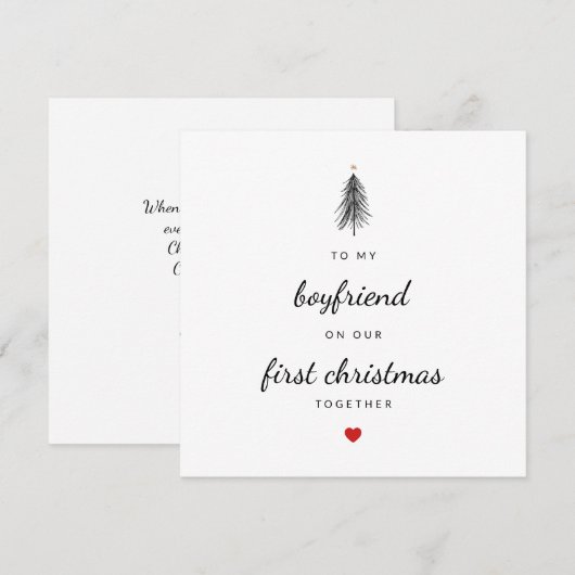 Moderne minimale kerstboomvakantie Ca Feestdagenkaart (Voorkant / Achterkant)