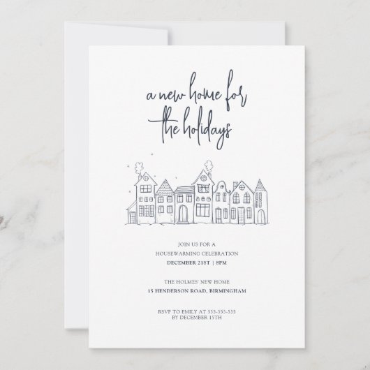 Moderne Minimale kerstfeest Kaart (Voorkant)