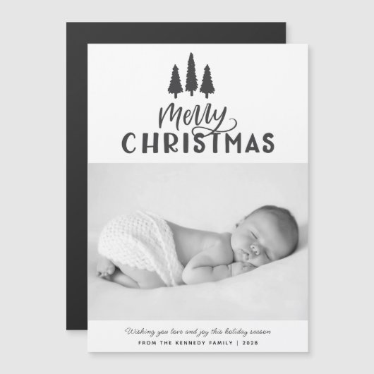 Moderne minimale kerstfeestdag 1 Foto-feestdag C (Voorkant / Achterkant)