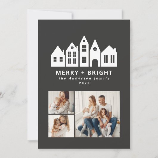 Moderne, minimale kerstfeestdagen in Scandinavië 3 Feestdagenkaart (Voorkant)