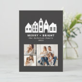 Moderne, minimale kerstfeestdagen in Scandinavië 3 Feestdagenkaart (Staand voorkant)