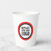 Moderne minimale kerstfeestelijke Logo Papieren Bekers (Achterkant)