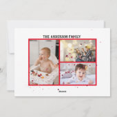 Moderne, minimale kerstfeestelijke multi-foto Holi Feestdagenkaart (Achterkant)