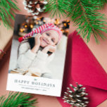 moderne minimale kerstfeestkaart feestdagenkaart<br><div class="desc">Een modern minimaal ontwerp met een aangepast afbeelding. Voel vrij om de foto en tekst van het vakantieafbeelding te personaliseren.</div>