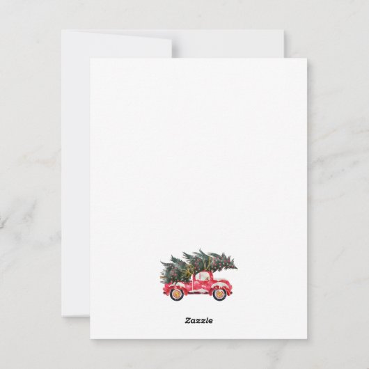 Moderne minimale kerstfoto Elegante Sjabloon (Achterkant)