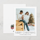 Moderne minimale kerstfoto Elegante Sjabloon (Voorkant / Achterkant)