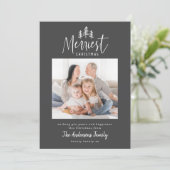 Moderne, minimale kerstfoto feestdagenkaart (Staand voorkant)