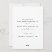 Moderne minimale kerstfoto feestdagenkaart (Achterkant)