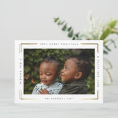 Moderne, minimale kerstfoto feestdagenkaart (Staand voorkant)