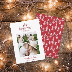 Moderne, minimale kerstfoto feestdagenkaart