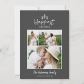 Moderne, minimale kerstfoto feestdagenkaart (Voorkant)