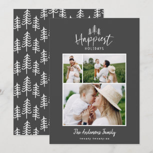 Moderne, minimale kerstfoto feestdagenkaart