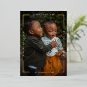 Moderne, minimale kerstfoto folie feestdagenkaart (Staand Voorkant)