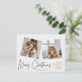 Moderne, minimale kerstfoto-kaart feestdagenkaart (Staand voorkant)