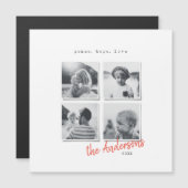 Moderne minimale kerstfoto vakantie magneet kaart (Voorkant / Achterkant)