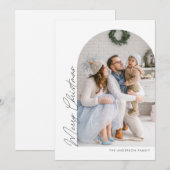 Moderne, minimale kerstfoto voor schrijfmachines feestdagenkaart (Voorkant / Achterkant)