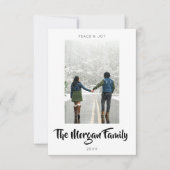 Moderne, minimale kerstfotokaart bedankkaart (Voorkant)