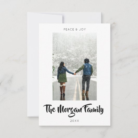 Moderne, minimale kerstfotokaart bedankkaart (Voorkant)