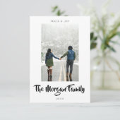 Moderne, minimale kerstfotokaart bedankkaart (Staand voorkant)