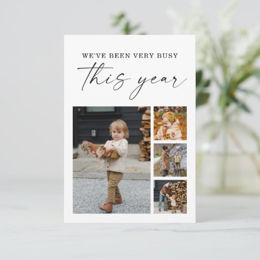 Moderne, minimale kerstfotokaart bedankkaart (Staand voorkant)