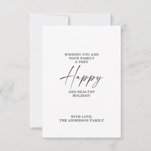 Moderne, minimale kerstfotokaart bedankkaart (Achterkant)