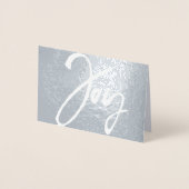 Moderne, minimale kerstfotokaart - Joy Mini Folie Kaarten (Voorkant)