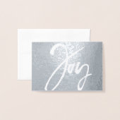 Moderne, minimale kerstfotokaart - Joy Mini Folie Kaarten (Voorkant met envelop)