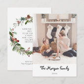 Moderne, minimale kerstfotokaarten bedankkaart (Voorkant / Achterkant)