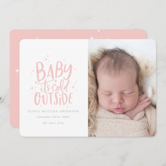 Moderne minimale kerstgeboorte aankondiging (Voorkant / Achterkant)