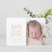 Moderne minimale kerstgeboorte aankondiging (Staand voorkant)