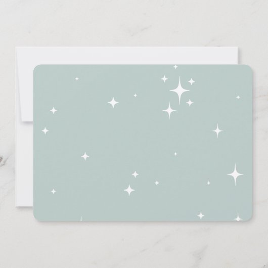 Moderne minimale kerstgeboorte aankondiging (Achterkant)