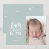 Moderne minimale kerstgeboorte aankondiging (Voorkant / Achterkant)