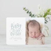 Moderne minimale kerstgeboorte aankondiging (Staand voorkant)