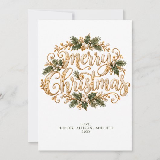 MODERNE MINIMALE KERSTKAART (Voorkant)