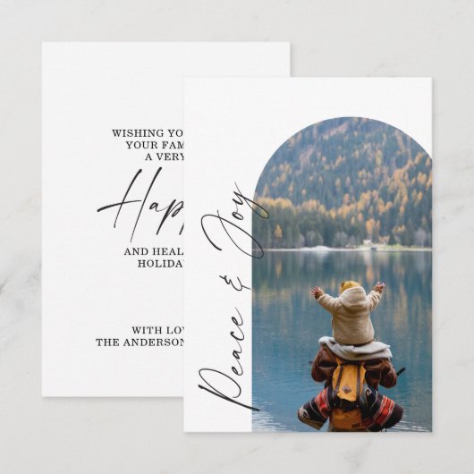 Moderne, minimale kerstkaart bedankkaart (Voorkant / Achterkant)