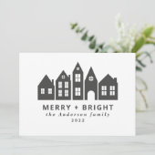 Moderne, minimale kerstmis in Scandinavische huize Feestdagenkaart (Staand voorkant)