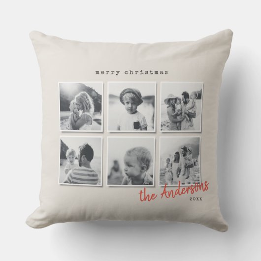 Moderne minimale Kerstmis multi foto home decor Kussen (Voorkant)
