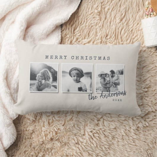 Moderne, minimale Kerstmis, multi-fotorezelfdertij Kussen (Deken)