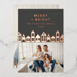 Moderne, minimale kerstmis Noordse huizen 2 foto F Folie Feestdagenkaart<br><div class="desc">Moderne Japanse Kerstmis Scandinavische woningen stijlvol,  eenvoudig met 1 fotovakantiekaart</div>