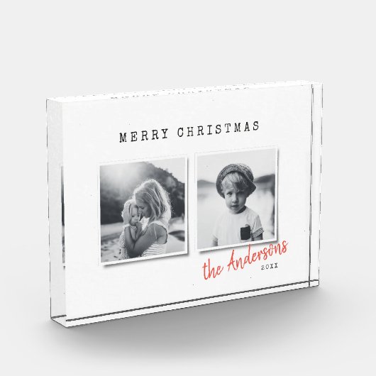 Moderne minimale Kerstmis twee foto's (Links)