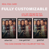 Moderne minimale Kerstmis Vrolijk en Heldere foto Folie Feestdagenkaart