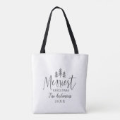 Moderne, minimale kerstrituele typografie tote bag (Achterkant)