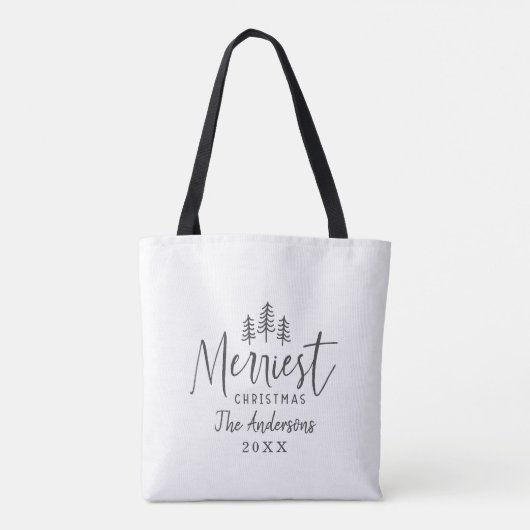 Moderne, minimale kerstrituele typografie tote bag (Achterkant)