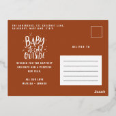 Moderne minimale kerstterracotta elegante Folie H Folie Feestdagen Briefkaart (Achterkant)