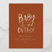 Moderne minimale kerstterracotta elegante Folie H Folie Feestdagen Briefkaart (Voorkant)